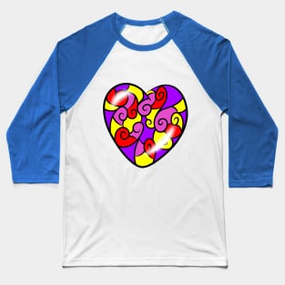 Patterned heart Baseball T-Shirt